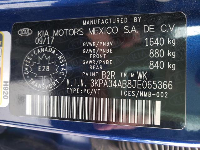 Photo 10 from auction – 2018 KIA RIO EX with VIN 3KPA34AB8JE065366