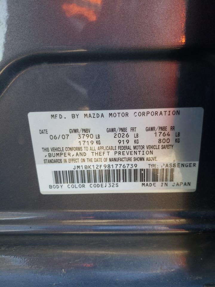 Фото 10 с аукциона – 2008 MAZDA 3 I с VIN JM1BK12F981776739