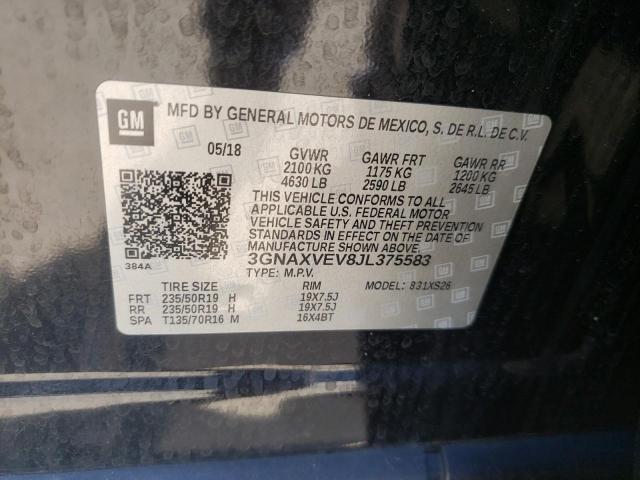 Photo 1 from auction – 2018 CHEVROLET EQUINOX PR with VIN 3GNAXVEV8JL375583