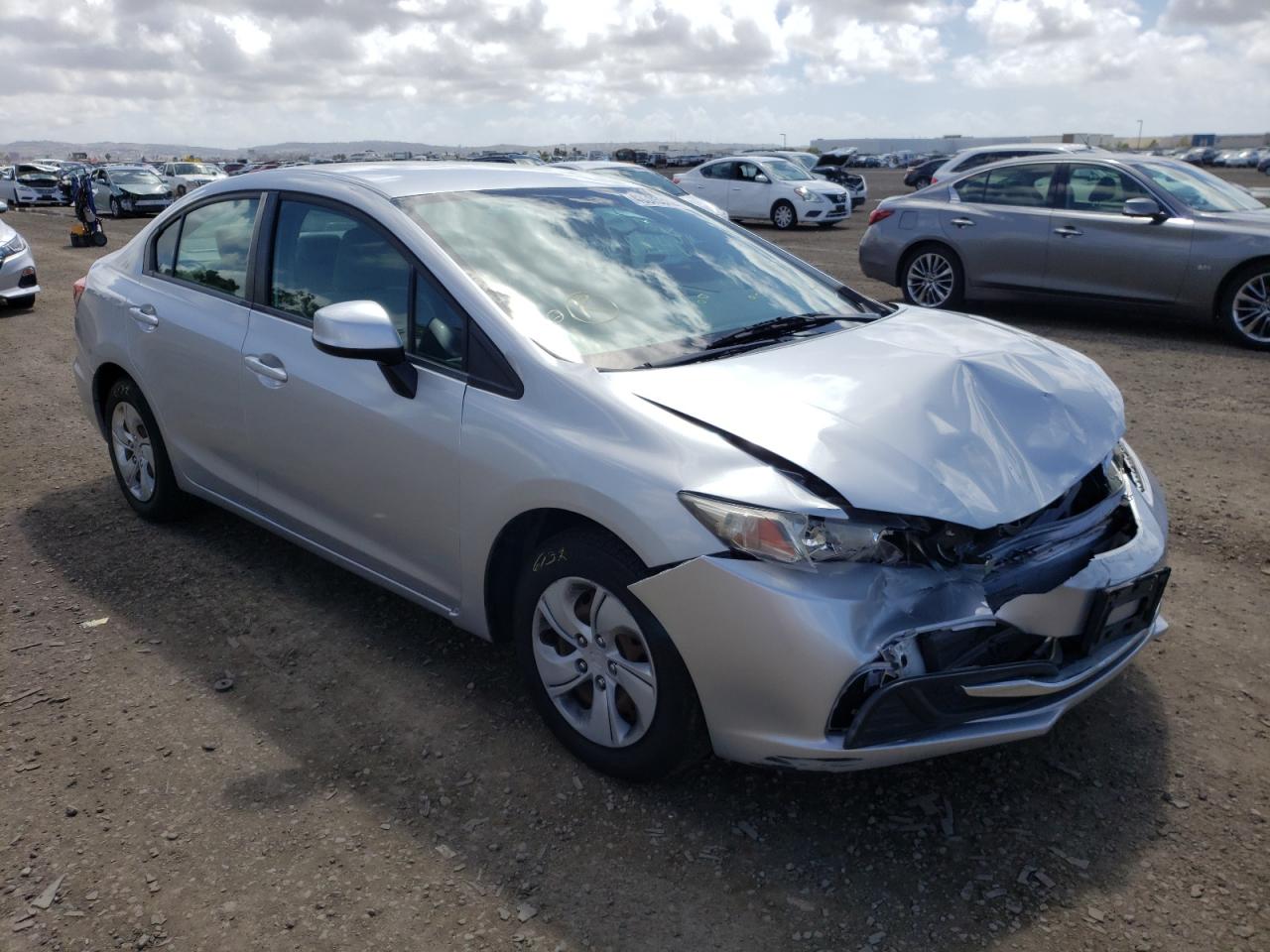 HONDA CIVIC LX 2013 with VIN 19XFB2F54DE235601 - Photo from auction