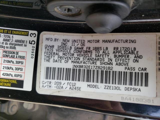 Photo 10 from auction – 2007 TOYOTA COROLLA CE with VIN 1NXBR32E17Z829182