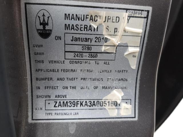 Photo 10 from auction – 2010 MASERATI QUATTROPOR with VIN ZAM39FKA3A0051601