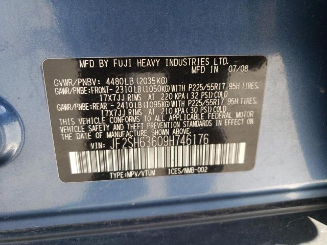 Photo 10 from auction – 2009 SUBARU FORESTER 2 with VIN JF2SH63609H746176