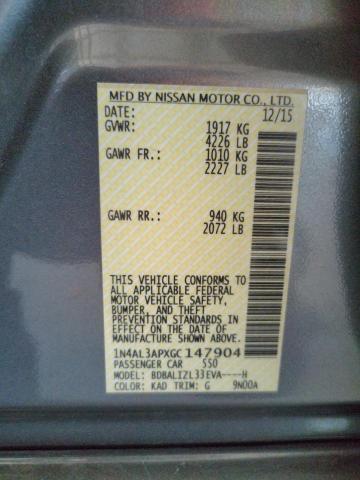 Photo 10 from auction – 2016 NISSAN ALTIMA 2.5 with VIN 1N4AL3APXGC147904