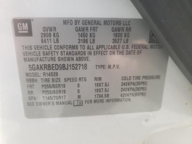 Photo 10 from auction – 2011 BUICK ENCLAVE CX with VIN 5GAKRBED9BJ152718