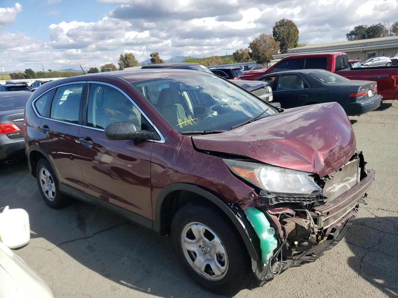 HONDA CR-V LX 2014 with VIN 5J6RM4H33EL062039 - Photo from auction