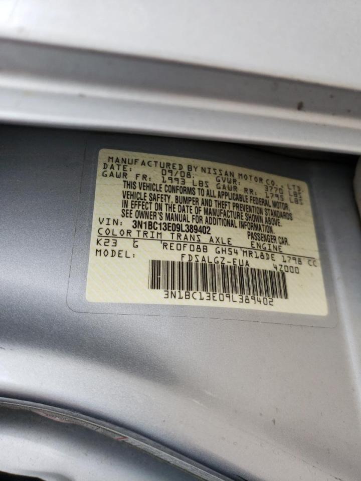 Photo 10 from auction – 2009 NISSAN VERSA S with VIN 3N1BC13E09L389402