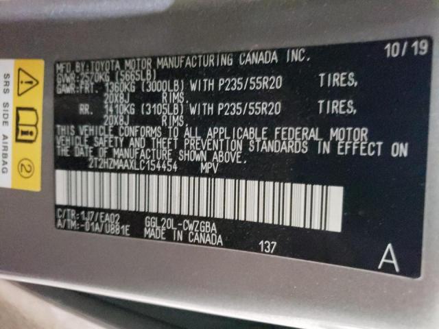 Photo 10 from auction – 2020 LEXUS RX 350 with VIN 2T2HZMAAXLC154454