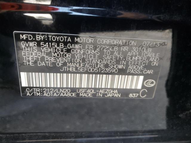 Photo 10 from auction – 2013 LEXUS LS 460 with VIN JTHBL5EF0D5123590