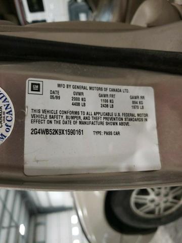 Photo 10 from auction – 1999 BUICK REGAL LS with VIN 2G4WB52K9X1590161