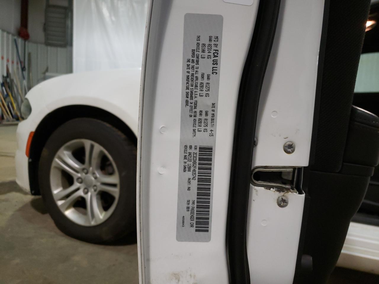 Photo 10 from auction – 2015 DODGE CHARGER SE with VIN 2C3CDXBG2FH835742