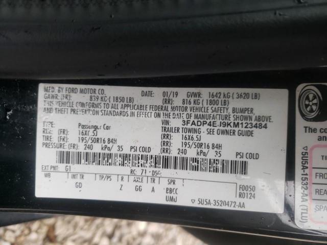 Photo 10 from auction – 2019 FORD FIESTA SE with VIN 3FADP4EJ9KM123484