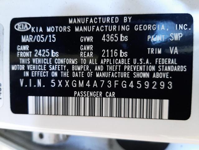 Photo 10 from auction – 2015 KIA OPTIMA LX with VIN 5XXGM4A73FG459293