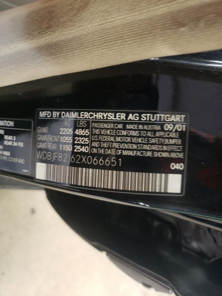 Photo 10 from auction – 2002 MERCEDES-BENZ E 320 4MAT with VIN WDBJF82J62X066651
