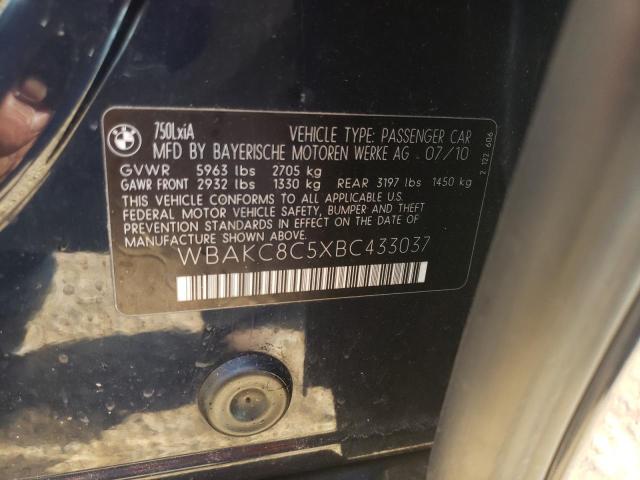 Photo 10 from auction – 2011 BMW 750 LXI with VIN WBAKC8C5XBC433037