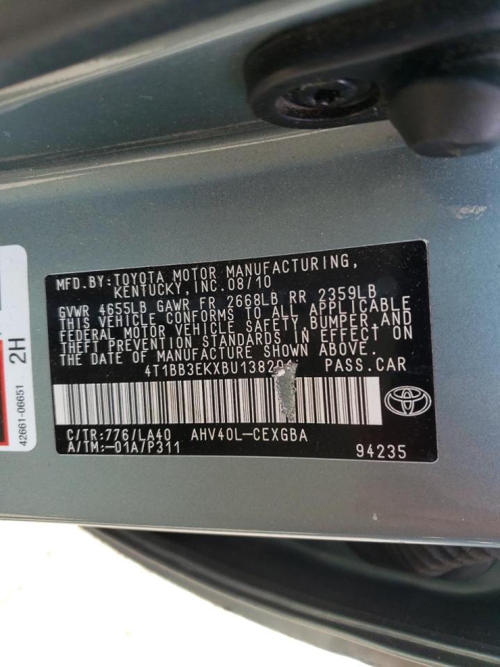Photo 10 from auction – 2011 TOYOTA CAMRY HYBR with VIN 4T1BB3EKXBU138201