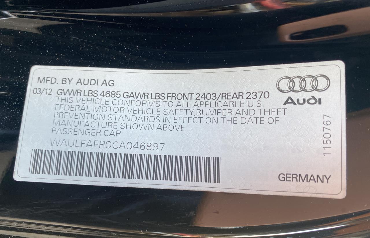 Photo 10 from auction – 2012 AUDI A5 PREMIUM with VIN WAULFAFR0CA046897