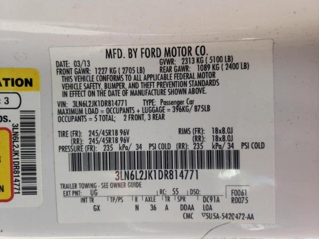 Photo 10 from auction – 2013 LINCOLN MKZ with VIN 3LN6L2JK1DR814771