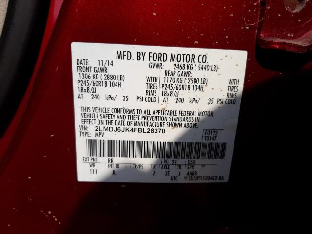 Photo 10 from auction – 2015 LINCOLN MKX with VIN 2LMDJ6JK4FBL28370