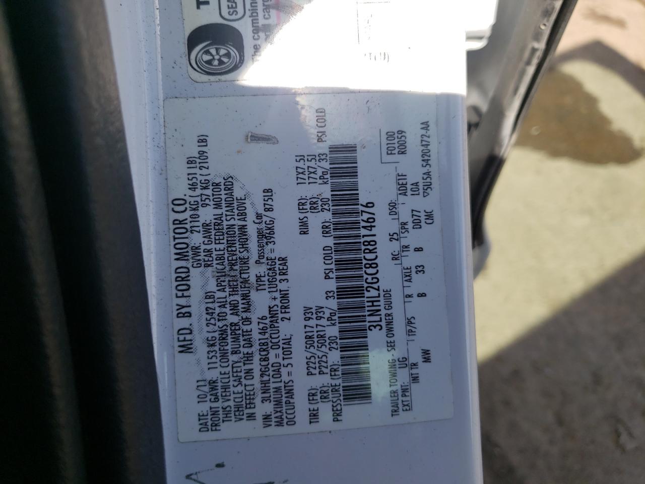 Photo 10 from auction – 2012 LINCOLN MKZ with VIN 3LNHL2GC8CR814676