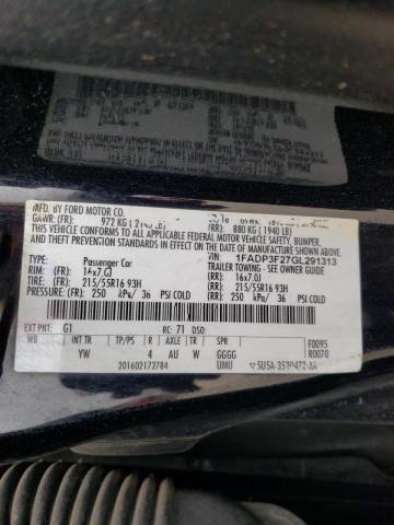 Photo 10 from auction – 2016 FORD FOCUS SE with VIN 1FADP3F27GL291313