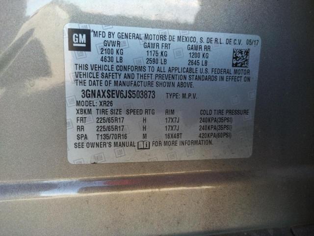 Photo 10 from auction – 2018 CHEVROLET EQUINOX LT with VIN 3GNAXSEV6JS503873