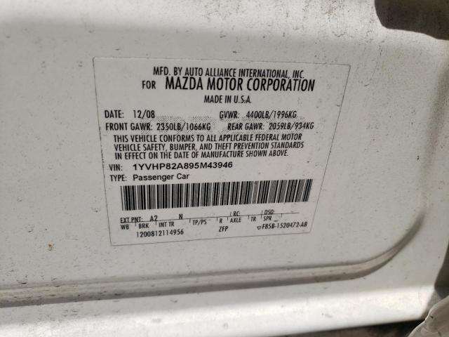 Photo 10 from auction – 2009 MAZDA MAZDA6 with VIN 1YVHP82A895M43946