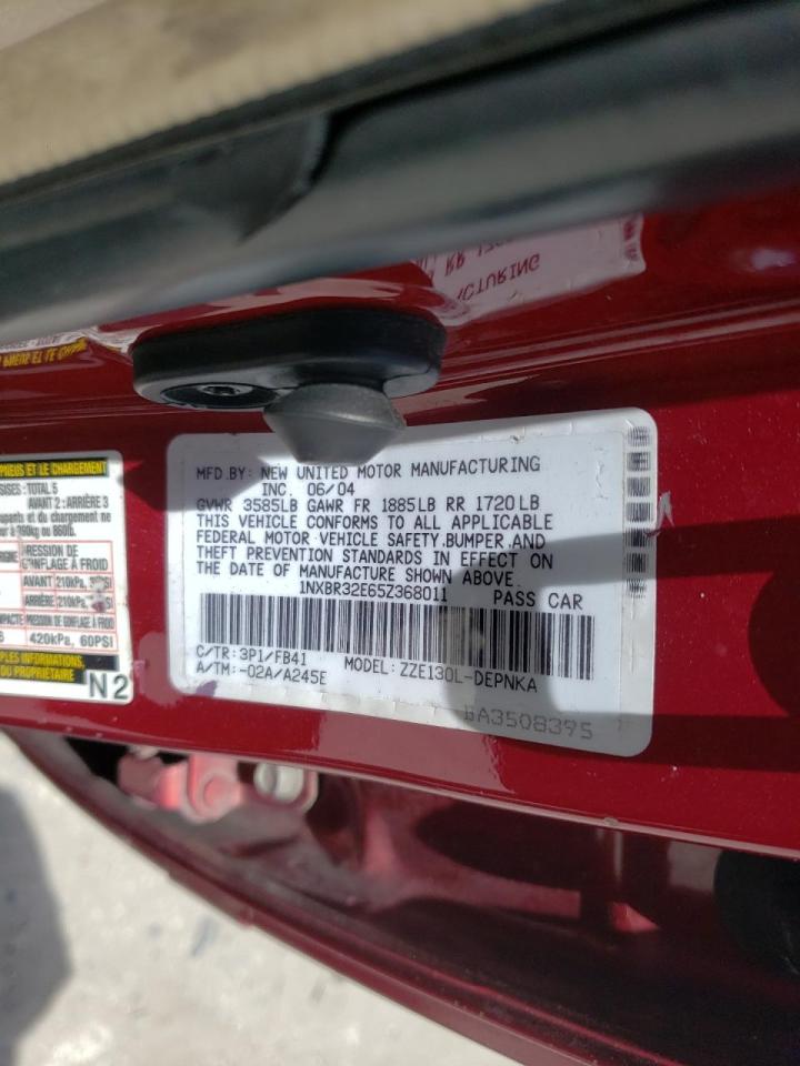 Photo 10 from auction – 2005 TOYOTA COROLLA CE with VIN 1NXBR32E65Z368011