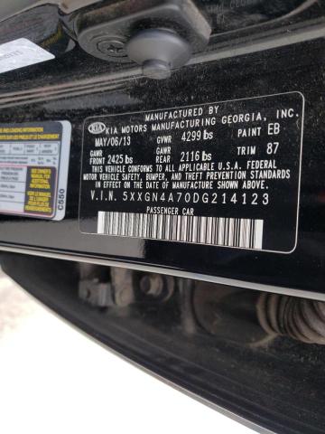 Photo 10 from auction – 2013 KIA OPTIMA EX with VIN 5XXGN4A70DG214123