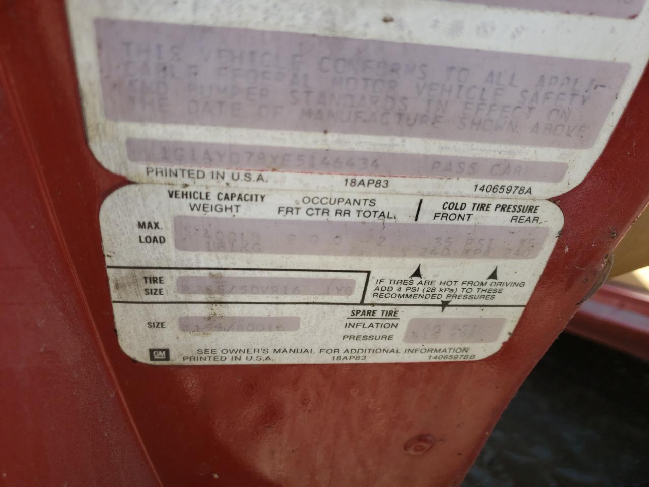 Photo 10 from auction – 1984 CHEVROLET CORVETTE with VIN 1G1AY078XE5146434