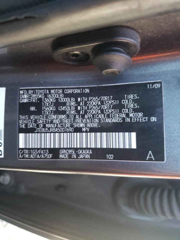 Photo 10 from auction – 2010 TOYOTA 4RUNNER SR with VIN JTEBU5JR8A5007690
