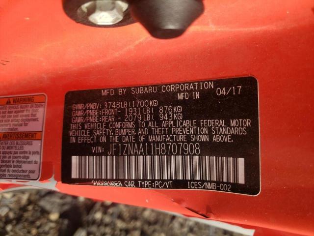 Photo 10 from auction – 2017 TOYOTA 86 BASE with VIN JF1ZNAA11H8707908