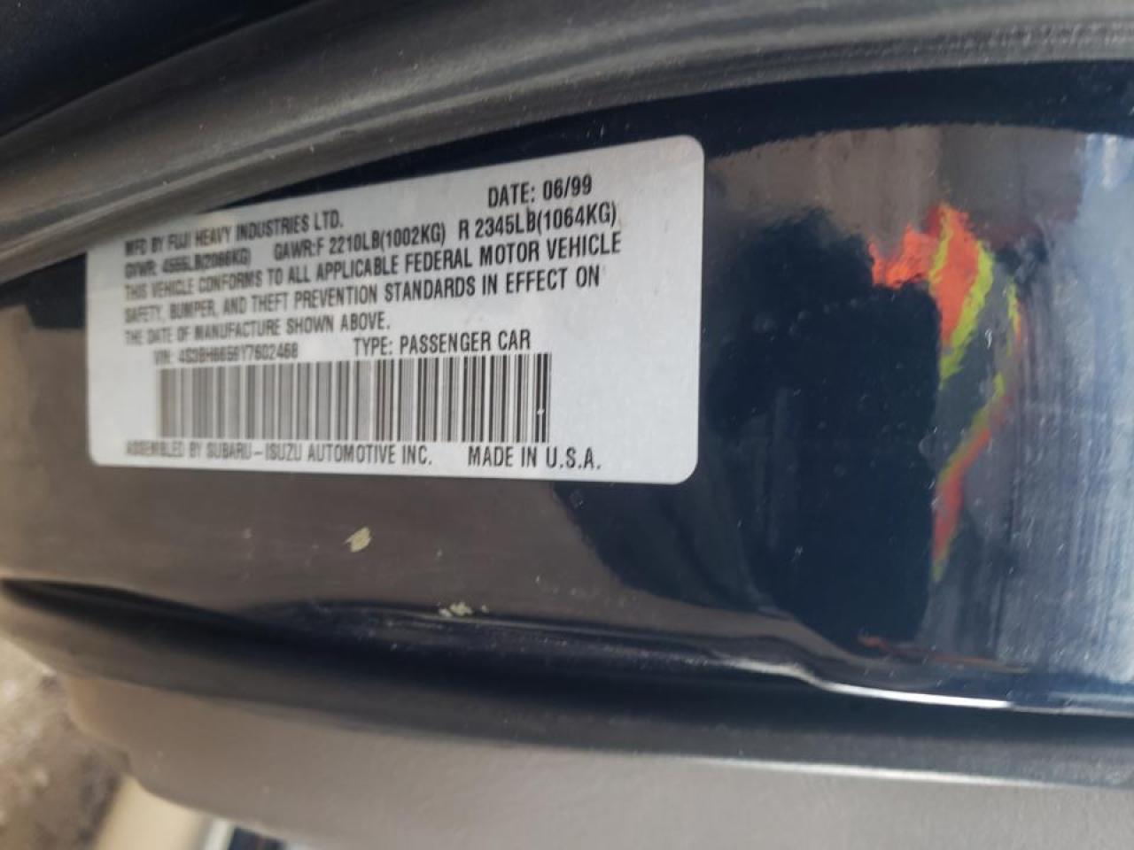 Photo 10 from auction – 2000 SUBARU LEGACY OUT with VIN 4S3BH6659Y7602468