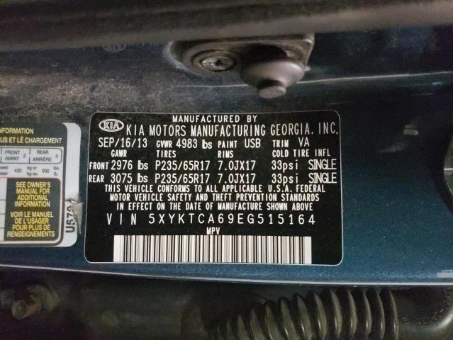 Photo 10 from auction – 2014 KIA SORENTO LX with VIN 5XYKTCA69EG515164