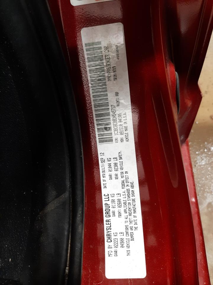 Photo 10 from auction – 2013 CHRYSLER 200 TOURIN with VIN 1C3BCBEB8DN545737