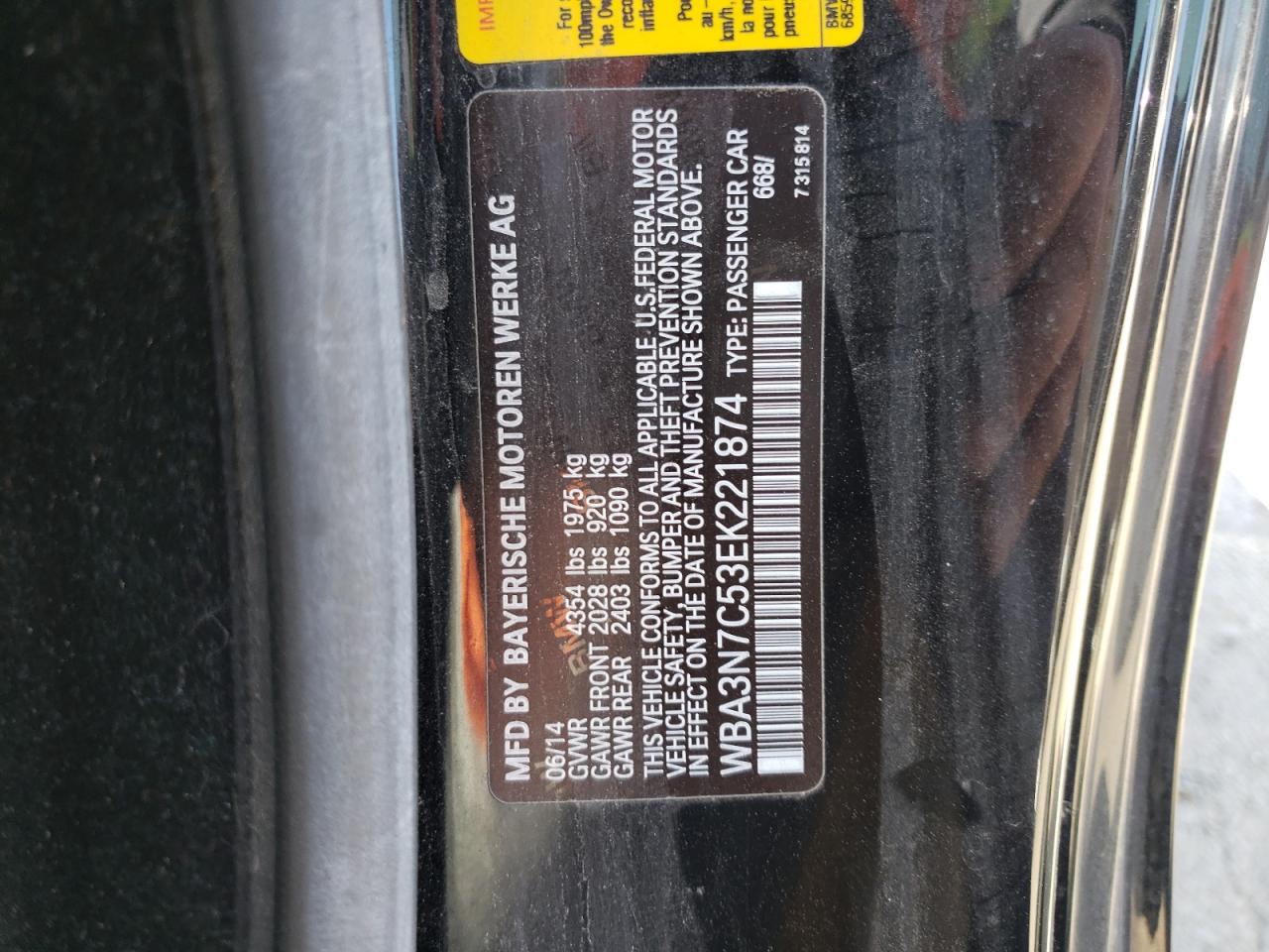 Photo 10 from auction – 2014 BMW 428 I with VIN WBA3N7C53EK221874