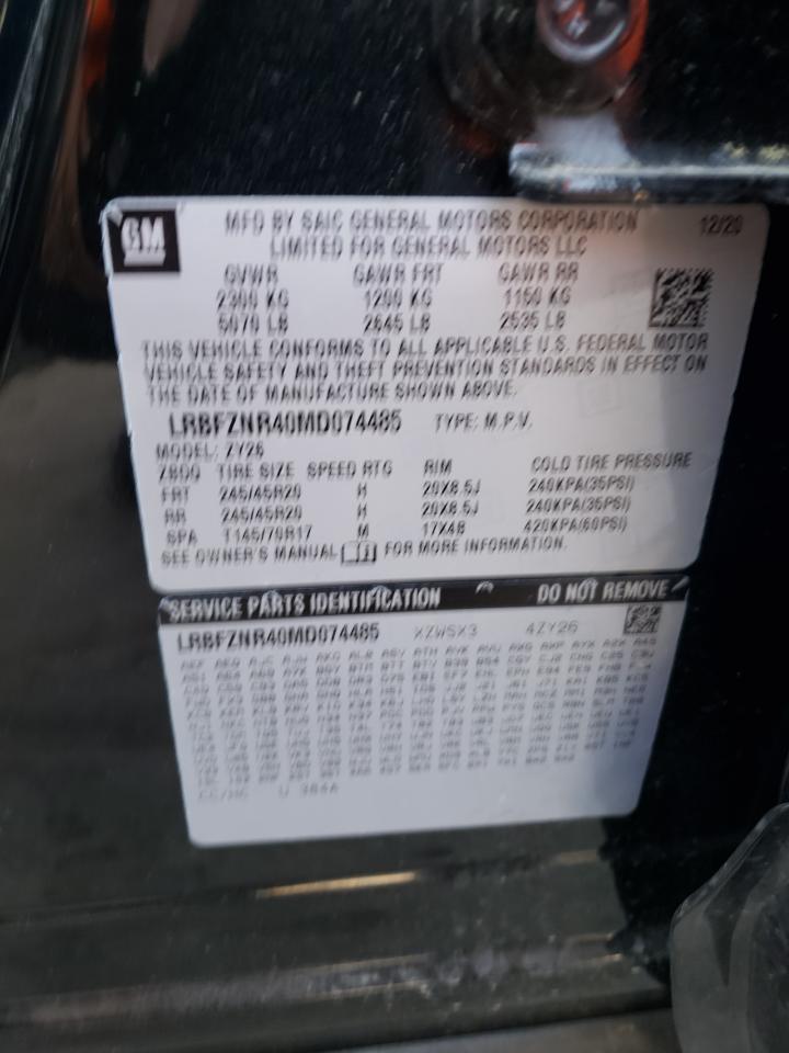 Photo 10 from auction – 2021 BUICK ENVISION E with VIN LRBFZNR40MD074485
