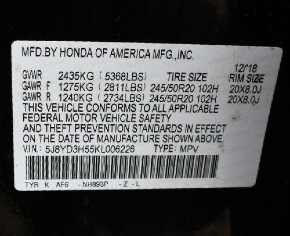Photo 10 from auction – 2019 ACURA MDX TECHNO with VIN 5J8YD3H55KL006226