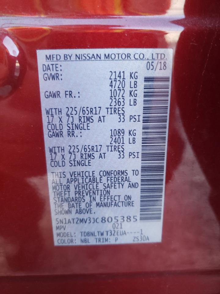 Photo 10 from auction – 2018 NISSAN ROGUE S with VIN 5N1AT2MV3JC805385