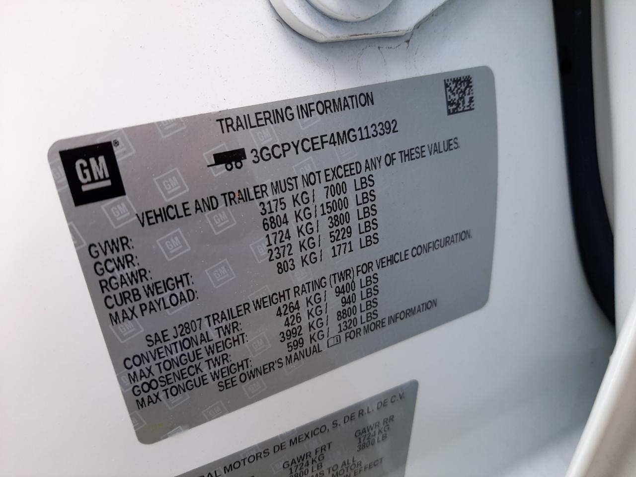 Photo 10 from auction – 2021 CHEVROLET SILVERADO with VIN 3GCPYCEF4MG113392