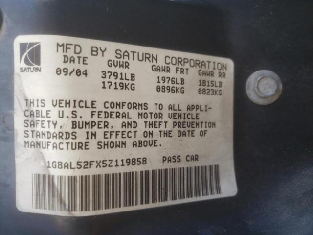 Photo 10 from auction – 2005 SATURN ION with VIN 1G8AL52FX5Z119858