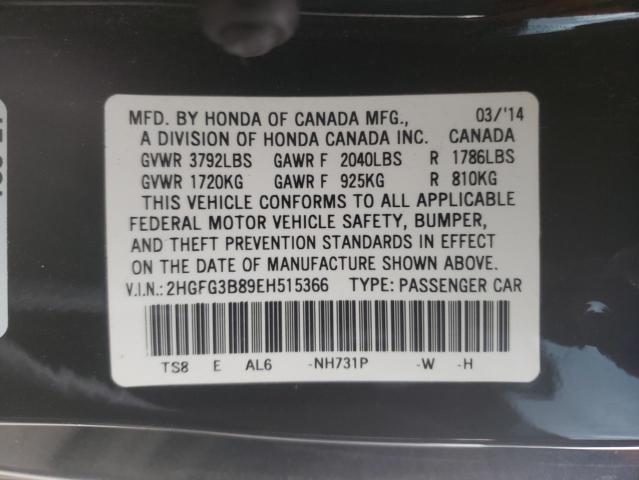 Photo 10 from auction – 2014 HONDA CIVIC EX with VIN 2HGFG3B89EH515366