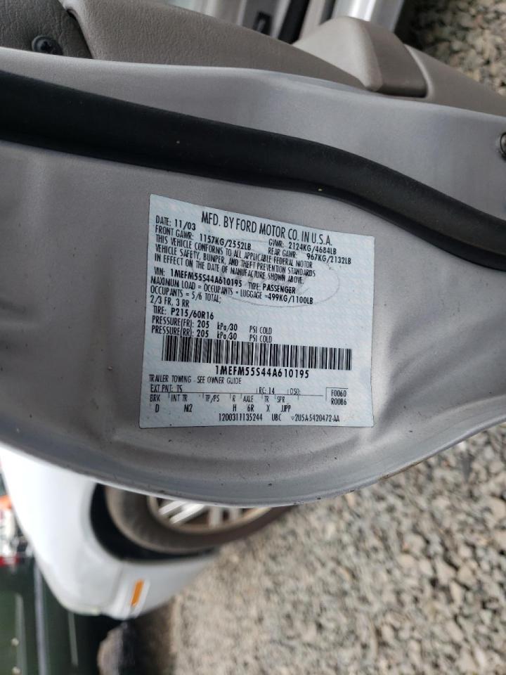 Photo 10 from auction – 2004 MERCURY SABLE LS P with VIN 1MEFM55S44A610195