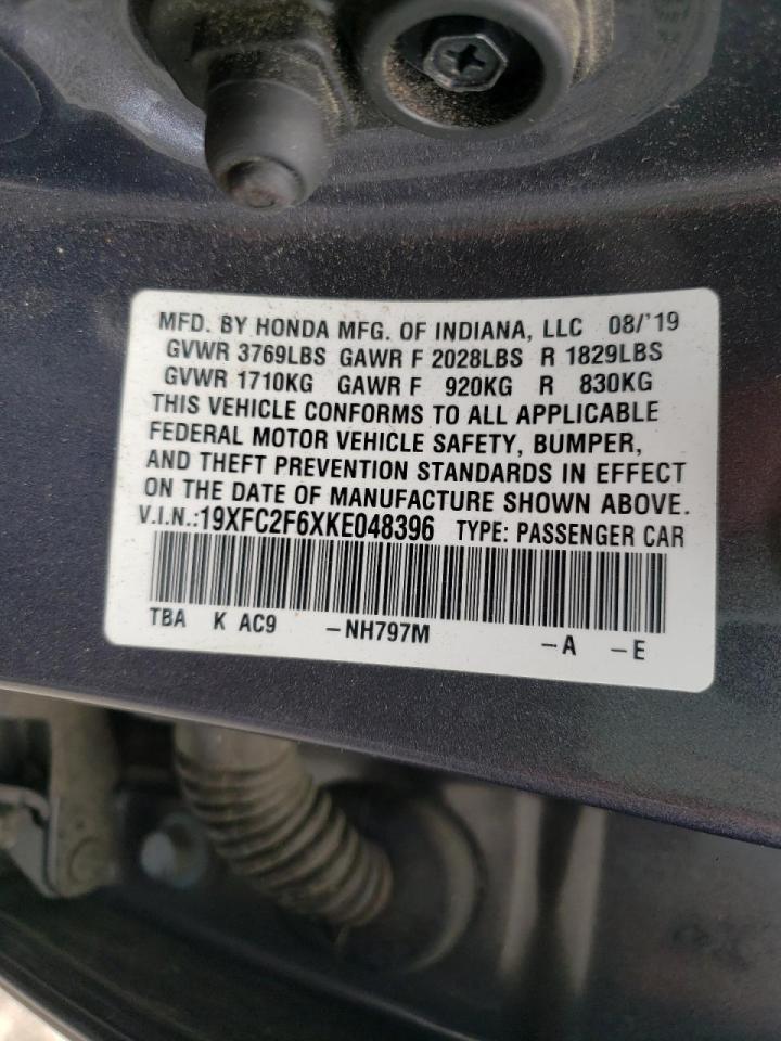 Photo 10 from auction – 2019 HONDA CIVIC LX with VIN 19XFC2F6XKE048396