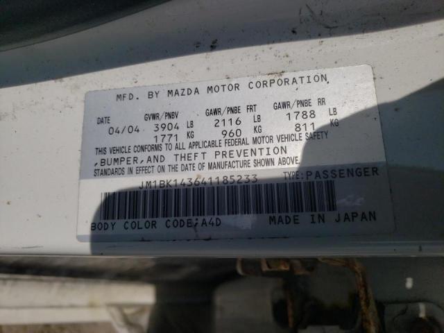 Photo 10 from auction – 2004 MAZDA 3 HATCHBAC with VIN JM1BK143641185233