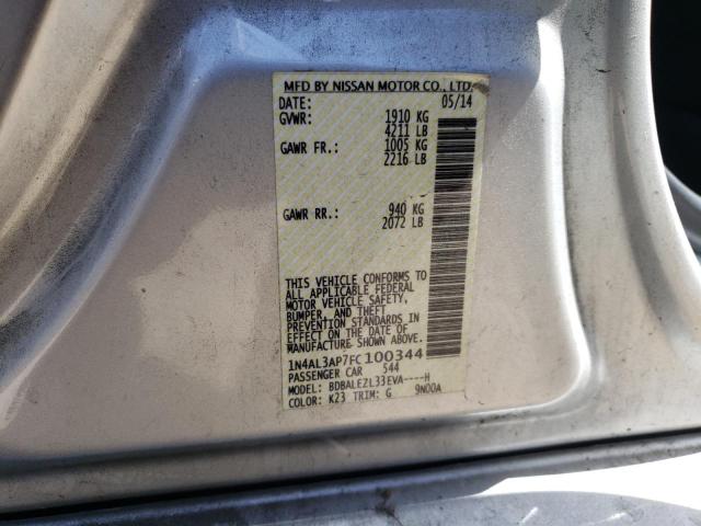 Photo 10 from auction – 2015 NISSAN ALTIMA 2.5 with VIN 1N4AL3AP7FC100344