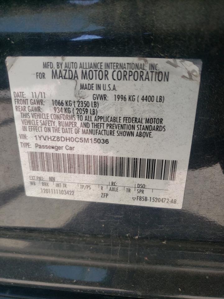 Photo 10 from auction – 2012 MAZDA 6 I with VIN 1YVHZ8DH0C5M15036