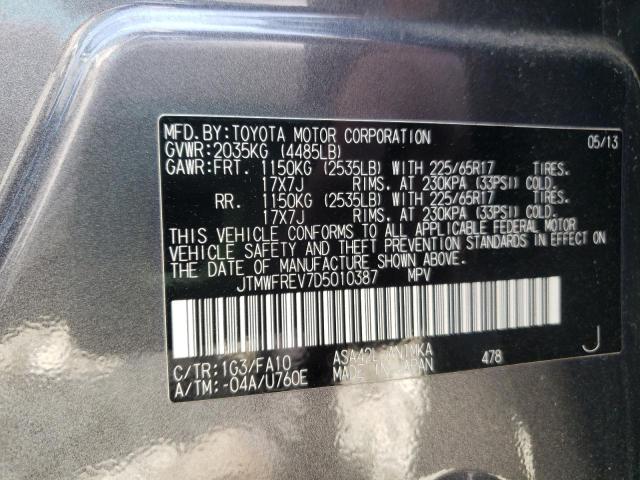 Photo 10 from auction – 2013 TOYOTA RAV4 XLE with VIN JTMWFREV7D5010387