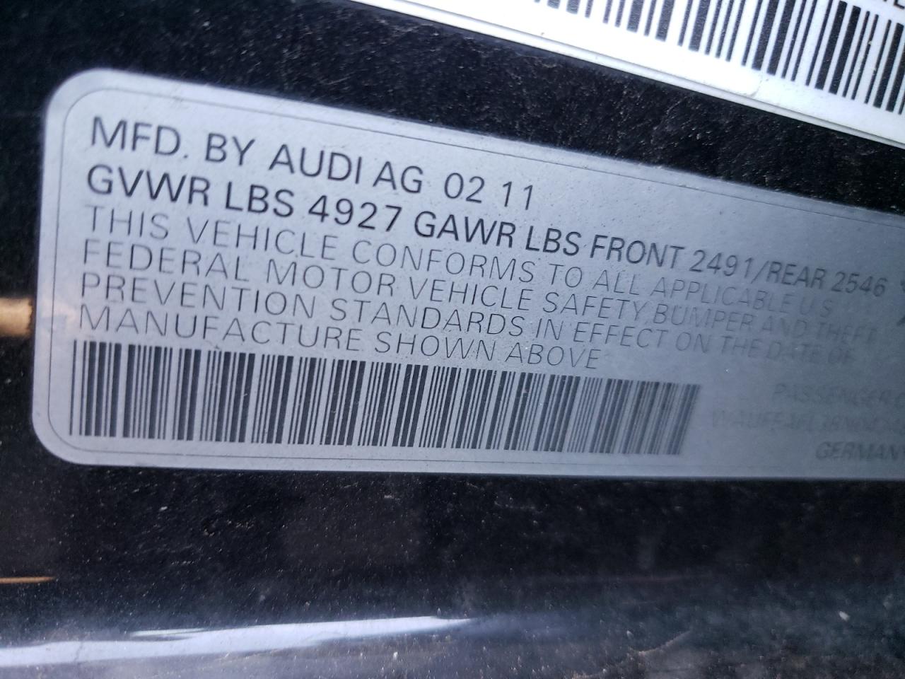 Photo 10 from auction – 2011 AUDI A4 PREMIUM with VIN WAUFFAFL3BN043489