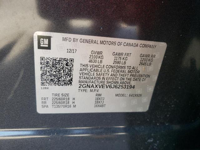Photo 10 from auction – 2018 CHEVROLET EQUINOX with VIN 2GNAXVEV6J6253194